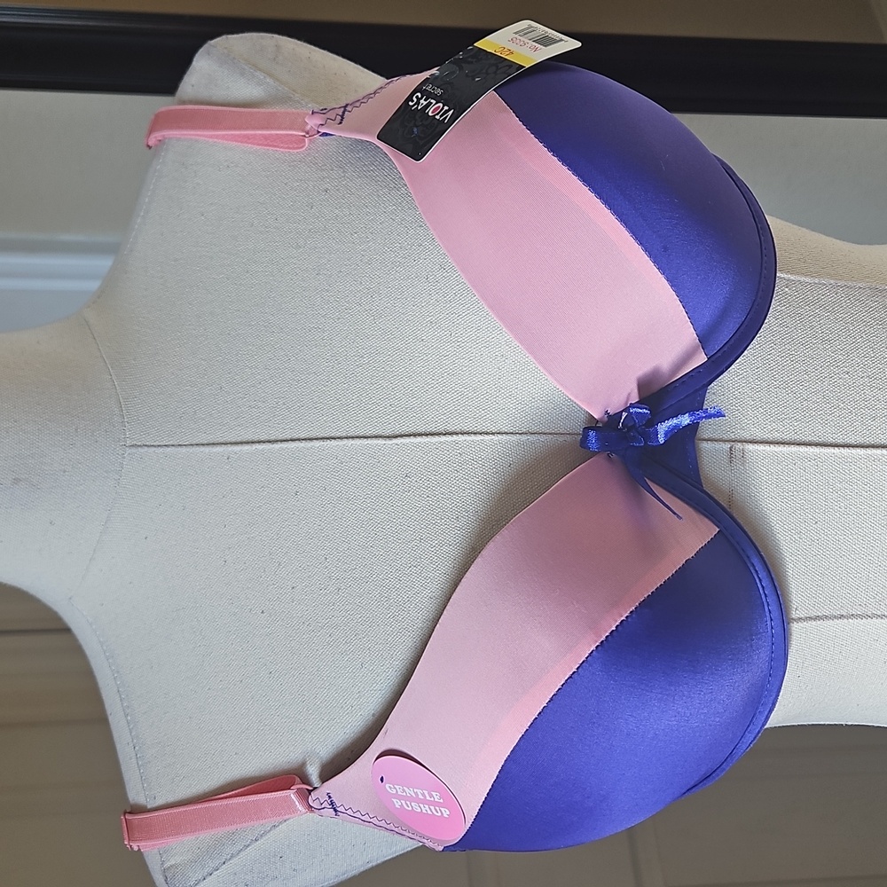 Viola's Secret Pink and White Gentle PushUp Bra Size 42C NWT